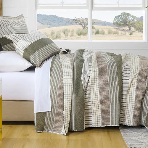 PANGUSHAN 100% Cotton Quilt Set King Size, Patchwork King Quilt