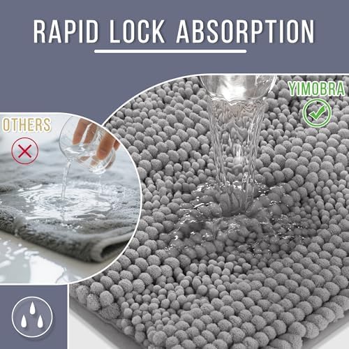Yimobra Bathroom Runner Rugs 60"x24", Non Slip and Absorbent Bath Mat