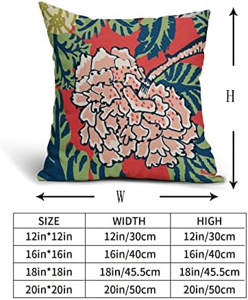 Red and White Floral Pillow Covers 18x18 Inch Set of 2 Summer Green