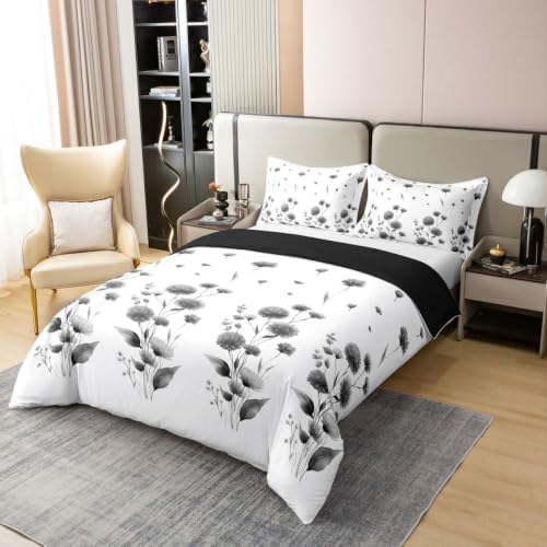 Erosebridal Floral 100% Cotton Duvet Cover Queen