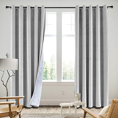 cololeaf Living Room Blackout Velvet Curtains, Grommet Blackout Lined