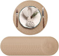 24 Pcs 13 in Round Woven Placemats Boho Charger,Khaki,Natural