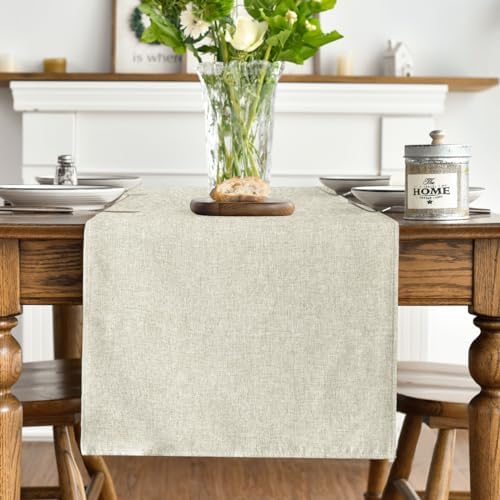 Artoid Mode Beige Table Runner, Seasonal Summer Fall Washable Kitchen