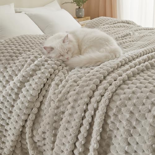 PHF Soft Cozy Fleece Blanket King Size, 340GSM Lightweight Warmth