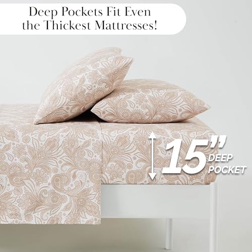 Paisley Sheets Full Size 15 Inch Deep Pocket 4 Piece Boho Set