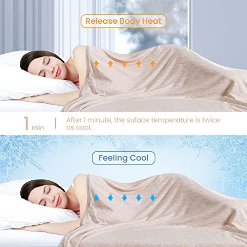 Elegear Cooling Blanket Beige Standard 20" x 26" + Cooling Pillow