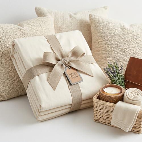 Urban Villa Cotton Thermal Blanket Plain Weave Queen 90x90 Ivory