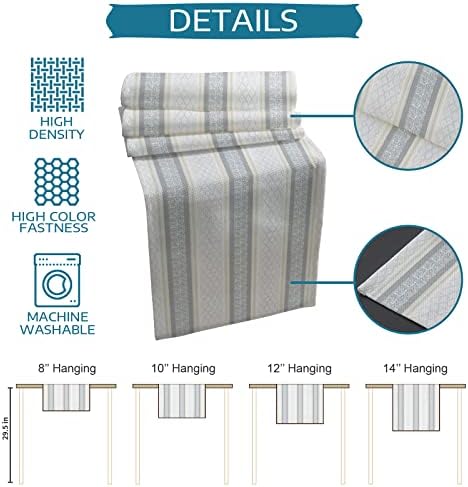 Geometric Stripes Table Mats Set of 4 With Table Runner 90 Inches