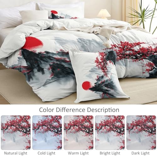 Traditional Duvet Cover Set California King, 3pc Reversible Retro