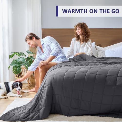 yescool King Size Weighted Blanket for Adults 25lbs, 88” x 104”, Grey