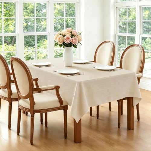 Wolkemer Rectangle Tablecloth 54 x 108 Inches Faux Linen Water