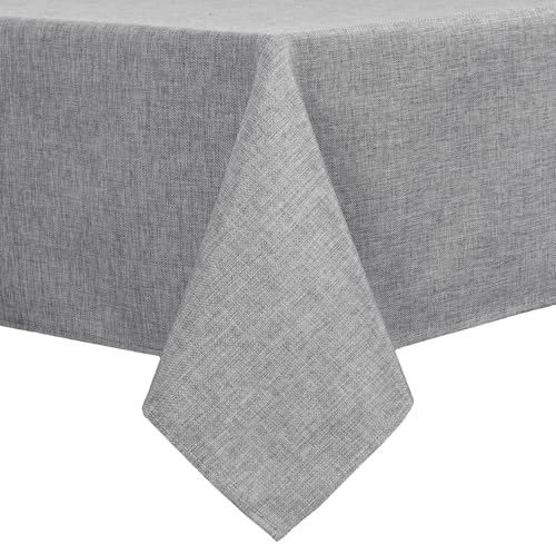 Hiasan Faux Linen Square Tablecloth 70 x 70 Inch for Dining Room, Grey
