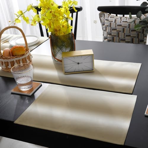 Light Brown Ombre Table Runner and Placemats for Dining Table,Burlap