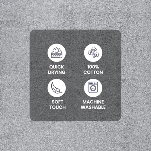 10 Piece Towel Set with Upgraded Softness & Durability, Grey