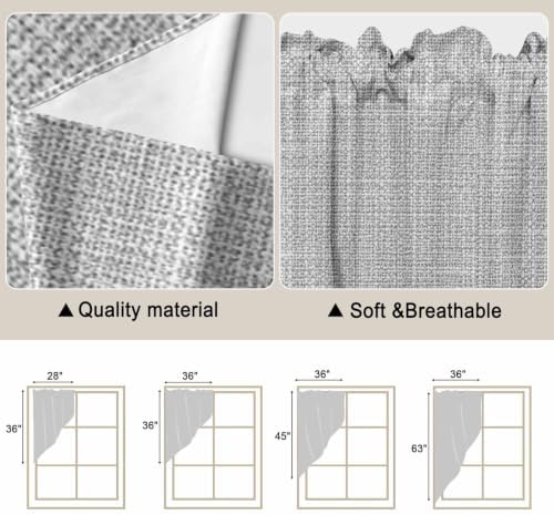 Silver Gray Solid Swag Valance Curtains Minimalist Cloth Cool Gray