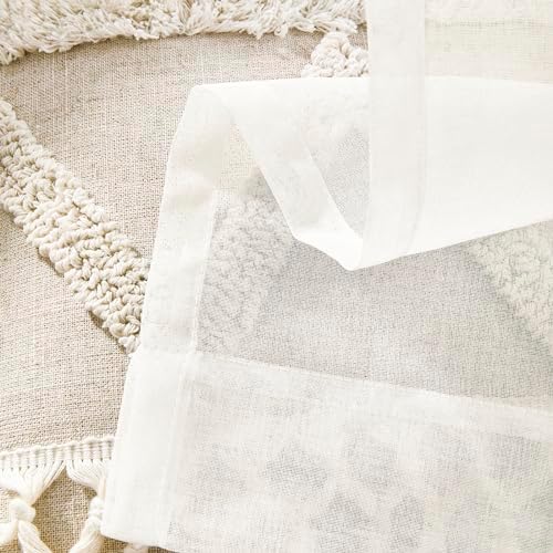 Window Curtains White Sheer Curtains 108 Inches Long 2 Panels Tulle