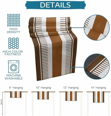 Brown Stripes Table Mats Set of 6 With Table Runner 90 Inches
