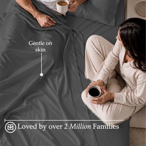 Threadmill 600 Thread Count Cotton King Sheet Set, Sateen, Dark Grey