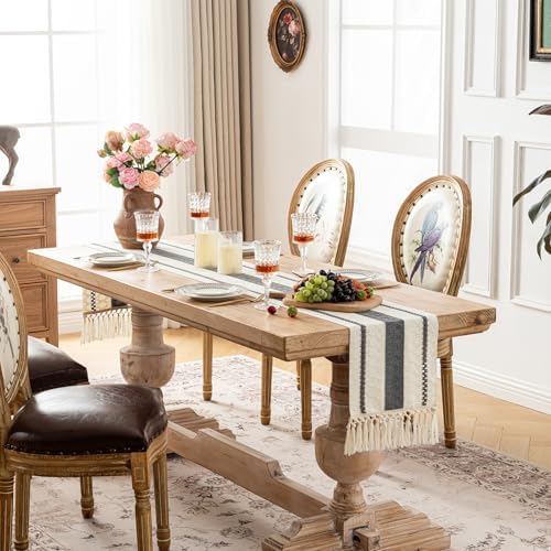 Fancy Homi Grey Table Runner 108 Inches Long Boho Macrame Table Runner