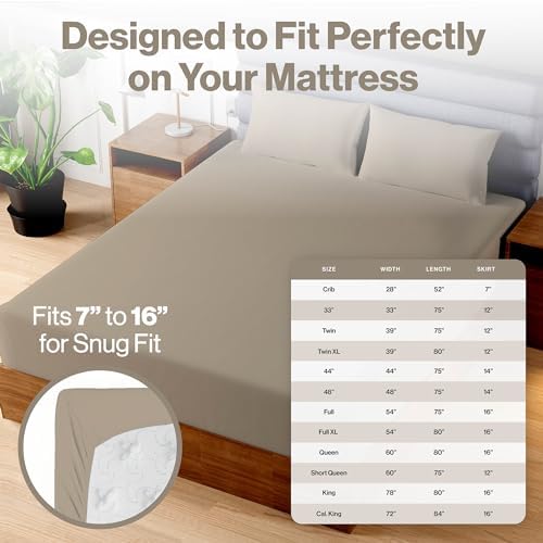 Superity Luxurious Hotel Quality Full XL Fitted Sheet 100% Cotton