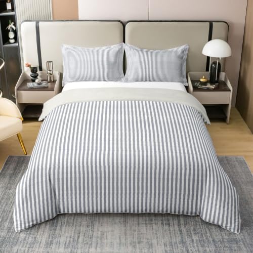Feelyou Stripes Duvet Cover 100% Cotton King Size