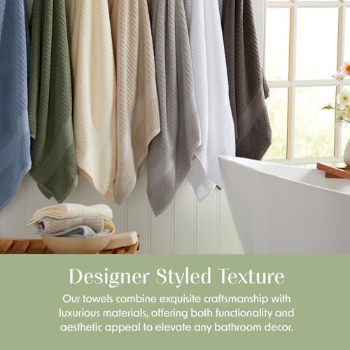 Springtree Home 100% Cotton Bath Towel Set | 6-Piece Set | Textured