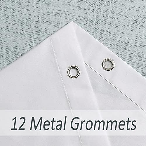 Greenish Gray and Tan Stripe Fabric Shower Curtain with Grommets