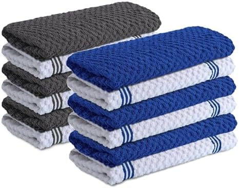 Infinitee Xclusives Kitchen Towels Bundle - Pack of 6 Grey + Pack of 6