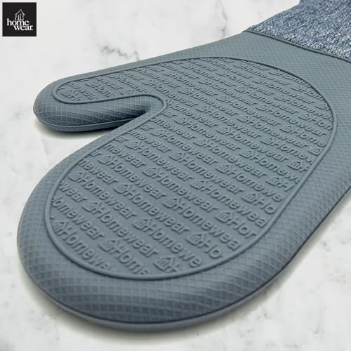 Homewear Marlow Silicone Extra Long Oven Mitt 2 Piece Set, Heat and