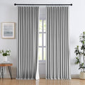 Grey Pinch Pleated Back Tab Memory Trained Full Blackout Curtains 84"