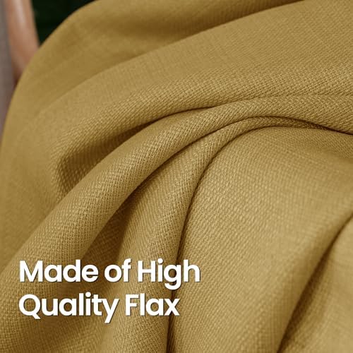 BGment Taupe Linen Curtains 84 Inches Long for Living Room, Set of 2