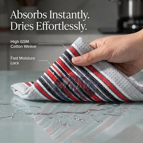 Urban Villa Kitchen Towels Cotton Dish Towels 20”x30” (Set of 6) Grey