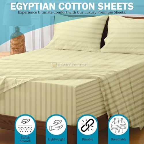 Ready To Rest 100% Egyptian Cotton Split King Sheets Sets for