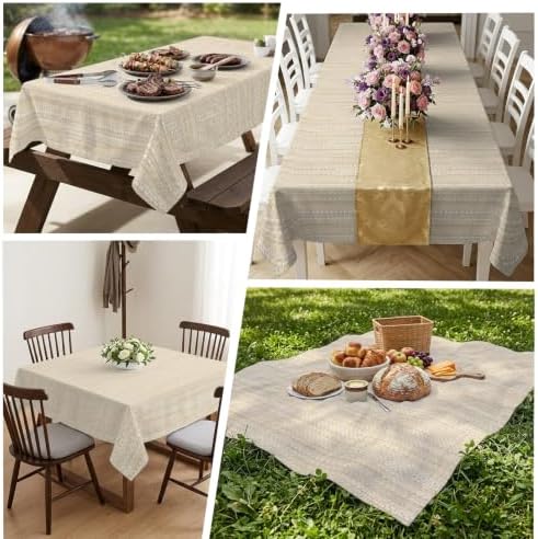 Creamy Ivory Tablecloths 60" x 102”, Country Vintage Minimalist Solid