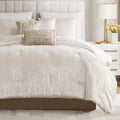 Madison Park Velvet Jacquard Champagne King Comforter Set, 7pc