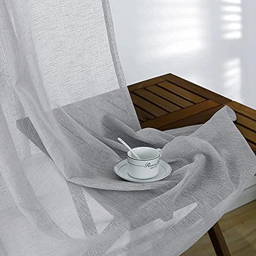 KOUFALL Grey Curtains 84 Inches Long for Bedroom Set 2 Panels Pair Rod