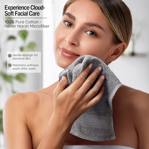 Extra Soft Wash Cloths, 13"x13" Wash Rags, Washcloths 12 Pack