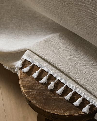 ZeeMart Contrast Linen Square Table Cloth 60x60 Inch Brown