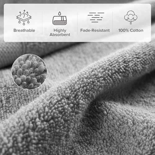 Comfort Spaces Turkish Cotton Bath Towel Set for Bathroom 6 Piece