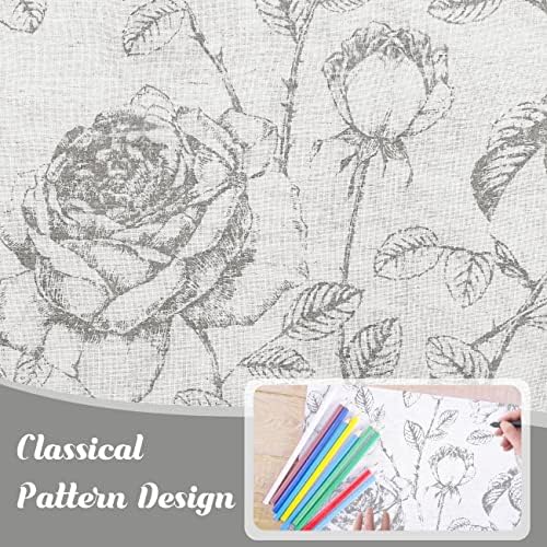 H.VERSAILTEX Boho Floral Linen Curtains, Semi Sheer Light Filtering