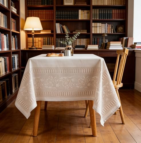 MANGATA CASA Rectangle Tablecloth Faux Cotton Waterproof and Wrinkle