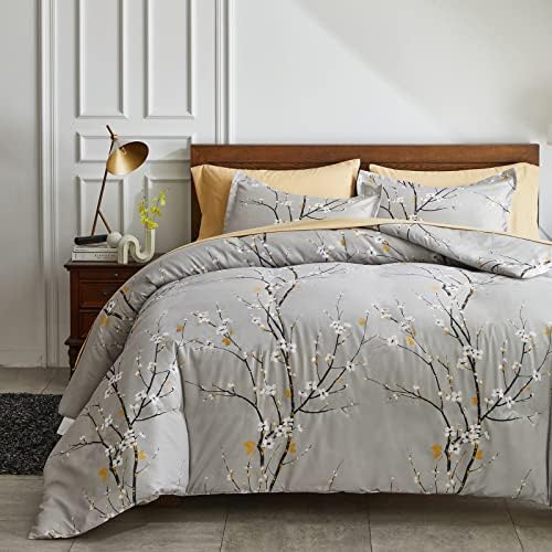 UOZZI BEDDING Branch Style Queen Duvet Cover Set with 2 Pillow Shams
