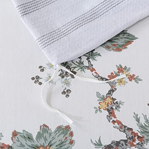 FADFAY Duvet Cover Set Elegant Floral Bedding Shabby Beige Bird Flower