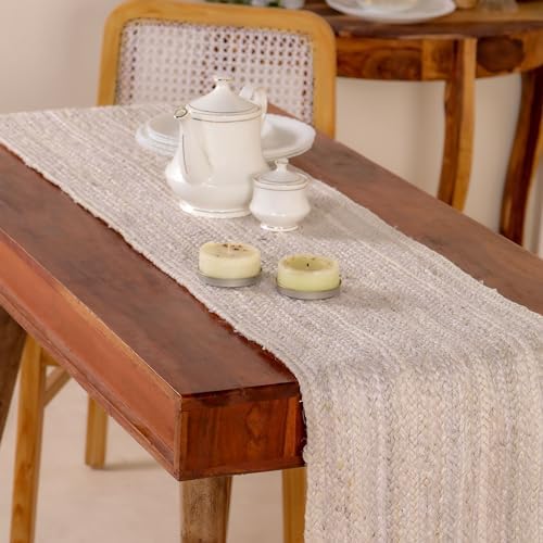 Handwoven Braided Jute Table Runner Reversible,Natural Farmhouse &