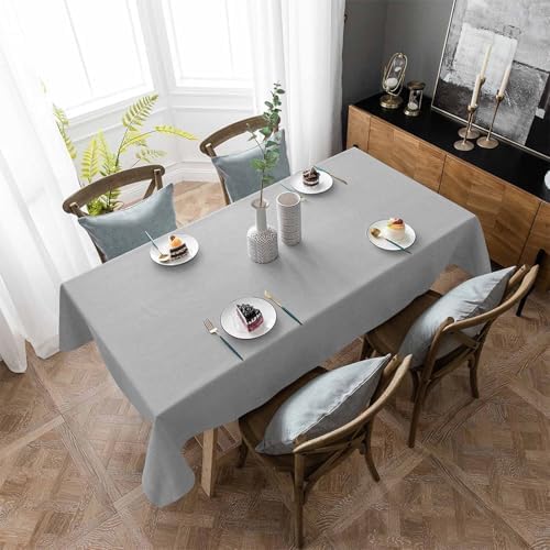 Grey Rectangle Tablecloths 60x120, Pure Gray Solid Color Simple