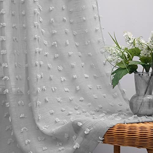 KOUFALL 63 Inch Length 2 Panels Light Grey Curtains for Bedroom Boho