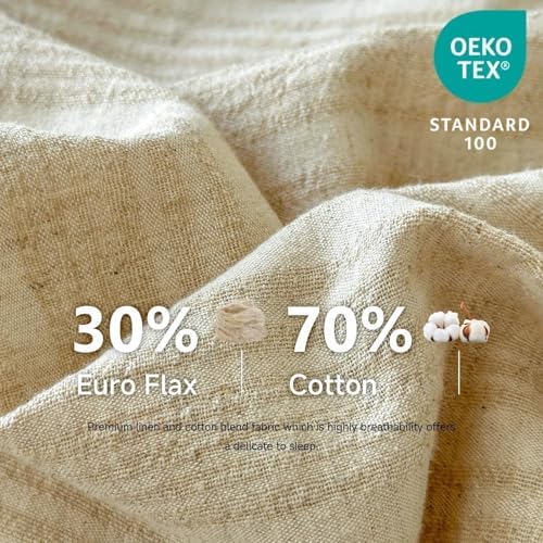 Simple&Opulence Linen Duvet Cover King Size, 3 PCS Natural Linen