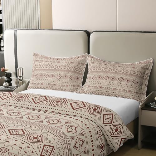 Feelyou Bohemian Aztec Duvet Cover 100% Cotton Queen Size Boys Girls