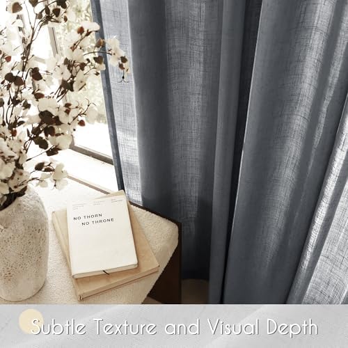 Dark Gray Curtains for Living Room Back Tab Modern Farmhouse Semi