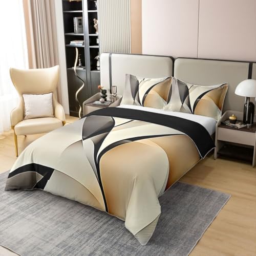 Abstract Stripes 100% Cotton Duvet Cover Twin Modern Retro Geometric